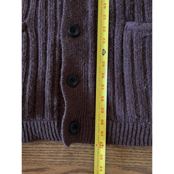 Duluth Trading Brown Woolpaca Shawl Collar Cardigan Mens Large Flannel Lining - Picture 9 of 9